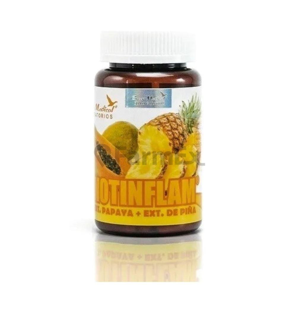 Notinflam "Ext. Papaya + Ext. Piña" x 60 cápsulas Farmex-MiaHealth-Persistente